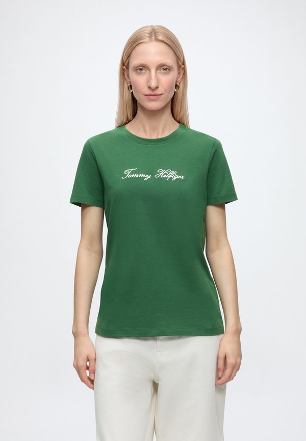 Tommy Hilfiger SCRIPT  - Print T-shirt - deep evergreen