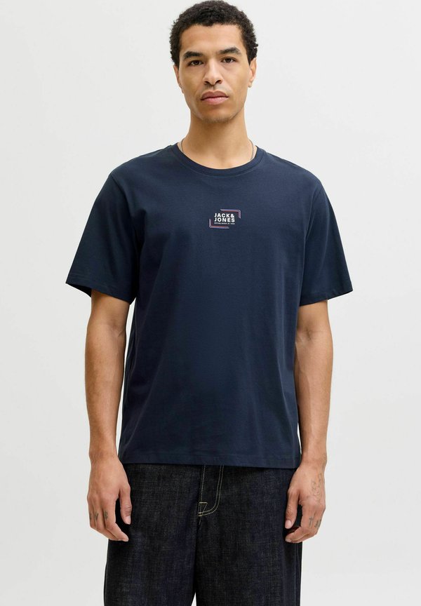 Jack & Jones Logo - Print T-shirt - navy blazer