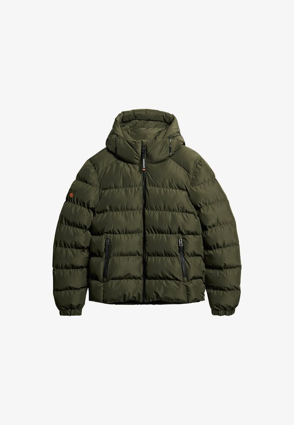Superdry & Co HOODED SPORTS PUFFER  - Winter jacket - army khaki
