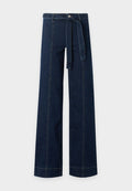 ONLY ONLMADISON BELT - Wide Leg - dark blue denim