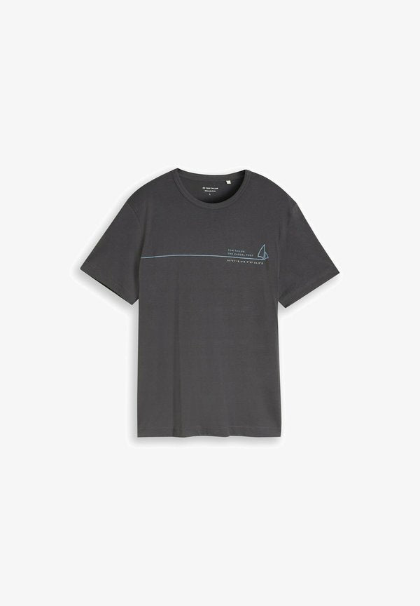 TOM TAILOR PRINTED T-SHIRT - Print T-shirt - tarmac grey
