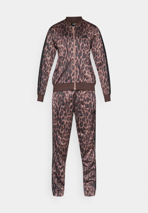 adidas Sportswear ESSENTIALS 3 STRIPES ANIMAL AOP - Tracksuit - multicolor/earth strata