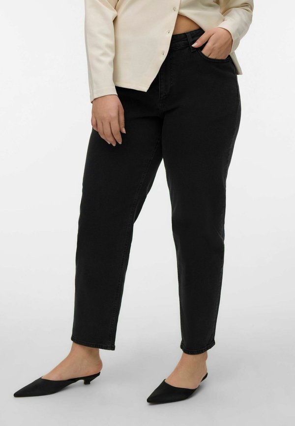 Vero Moda Curve Mom fit VMCTESSA-STRETCH High rise Wide Leg - Mom Jeans - black denim