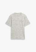 TOM TAILOR IN MELANGE-OPTIK MIT BRUSTTASCHE - Basic T-shirt - gardenia white multi inject