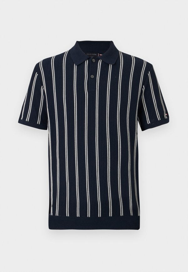 Tommy Hilfiger KNITTED VERTICAL STRIPE - Polo shirt - dark night navy