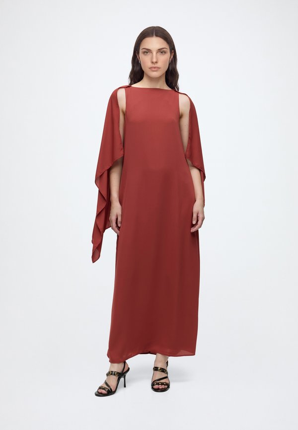 Vero Moda VMFALULAH BOATNECK CAPE DRESS - Maxi dress - russet brown
