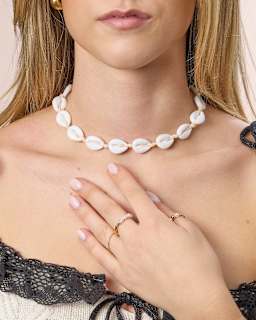 Anxiety-Ring mit Perlen, Gold-Optik ebelin