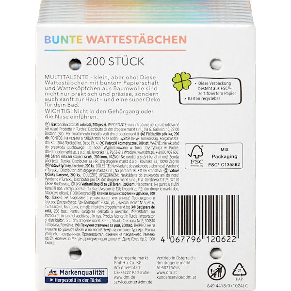 Bunte Wattestäbchen  ebelin