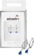 Creolen 925 Silber mit blauem Strassstein ebelin