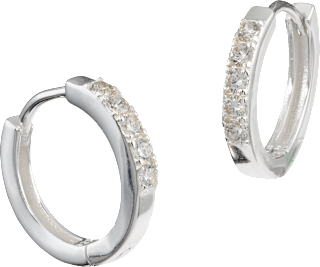 Creolen mit Zirkoniasteinen 925 Silber  ebelin