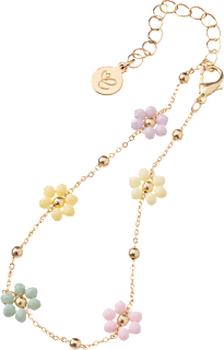 Fußkette mit Blumen, Gold-Optik ebelin