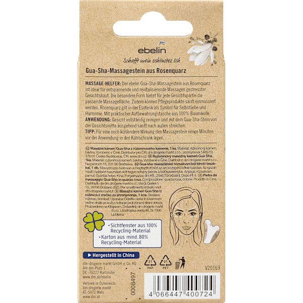 Gua Sha Y-Stein Rosenquarz ebelin