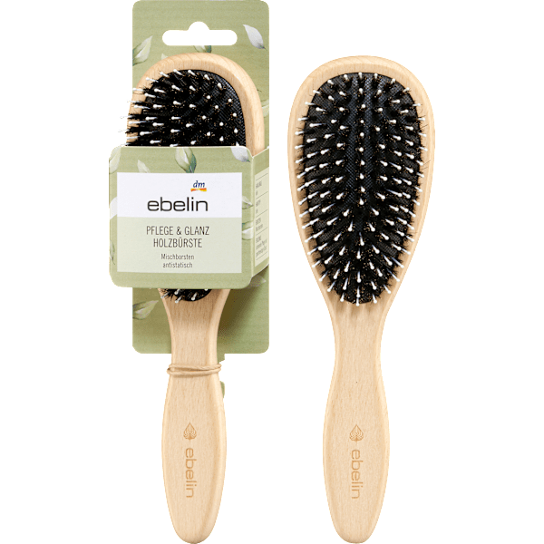 Haarbürste Holz Pflege & Glanz, oval ebelin