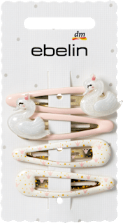 Haarclips mit Schwänen & Kronen, rosa ebelin