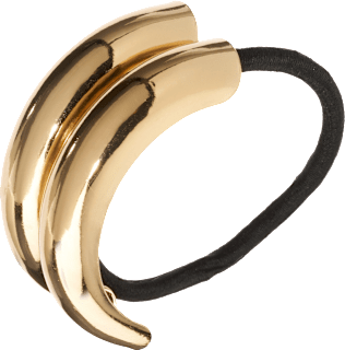 Haargummi mit Metallapplikation, schwarz/Gold-Optik ebelin