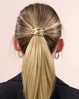 Haargummi mit Metallapplikation, schwarz/Gold-Optik ebelin
