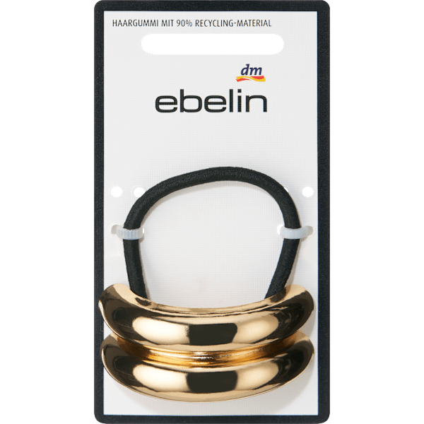 Haargummi mit Metallapplikation, schwarz/Gold-Optik ebelin