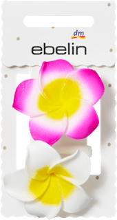 Haargummis Frangipani-Blumen, rosa/weiß ebelin