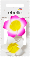 Haargummis Frangipani-Blumen, rosa/weiß ebelin