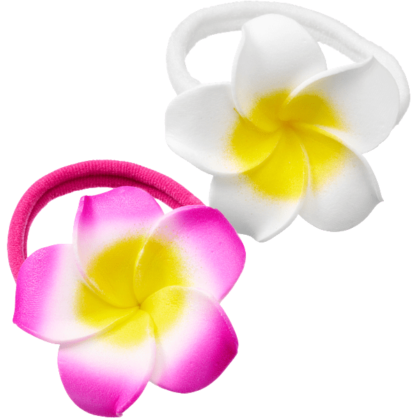 Haargummis Frangipani-Blumen, rosa/weiß ebelin