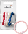 Haargummis gedreht, rot/rosa/weiß/blau ebelin