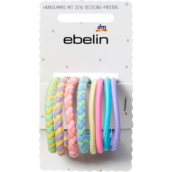 Haargummis geflochten, bunt ebelin