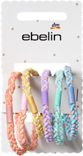 Haargummis geflochten, bunt ebelin