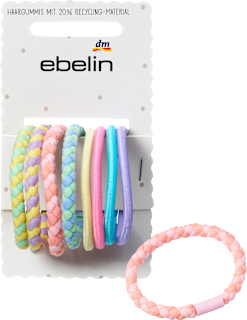 Haargummis geflochten, bunt ebelin
