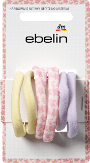 Haargummis gelb/flieder/Blumenmuster ebelin