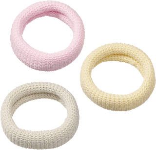 Haargummis gelb/rosa/salbeigrün ebelin