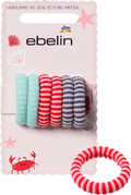 Haargummis gestreift, mint/rot/blau ebelin