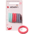 Haargummis gestreift, mint/rot/blau ebelin