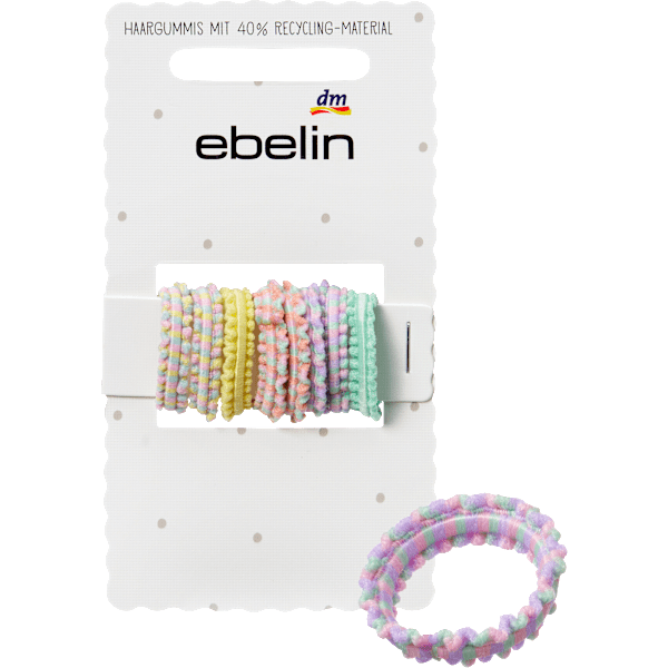 Haargummis gewellt, pastellfarben ebelin
