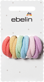 Haargummis mit Glitzerfaden, bunt ebelin