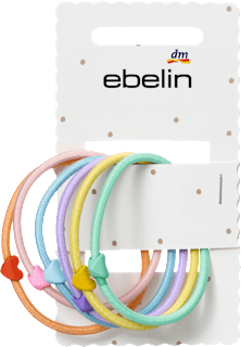 Haargummis mit Herz-Applikationen, bunt ebelin