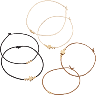 Haargummis mit Perlen, braun/schwarz/beige ebelin