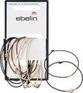 Haargummis mit Perlen, braun/schwarz/beige ebelin