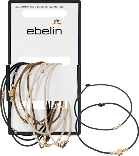 Haargummis mit Perlen, braun/schwarz/beige ebelin
