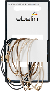 Haargummis mit Perlen, braun/schwarz/beige ebelin