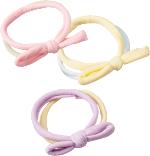 Haargummis mit Schleifen, pastellfarben ebelin