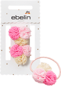 Haargummis Pompoms, rosa/gelb ebelin