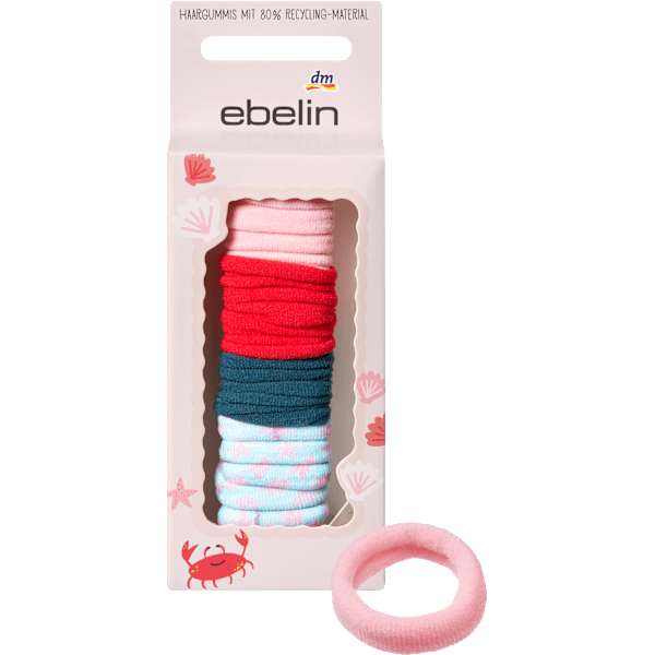 Haargummis rosa/rot/blau ebelin