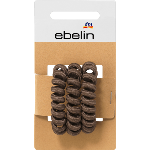 Haargummis Spirale schwarz/braun/beige ebelin