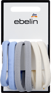 Haargummis weich, blau/rosa ebelin