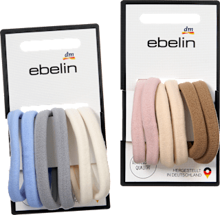 Haargummis weich, blau/rosa ebelin