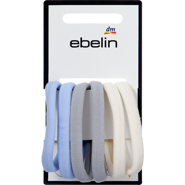 Haargummis weich, blau/rosa ebelin