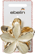 Haarklammer Blume, weiß/Gold-Optik ebelin