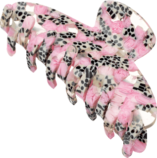 Haarklammer gesprenkelt, schwarz/rosa ebelin