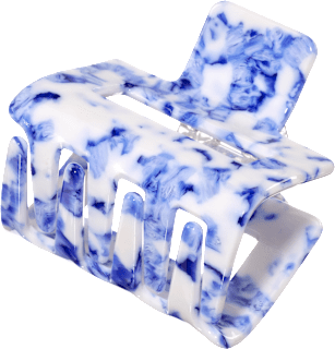 Haarklammer Keramik-Optik, blau/weiß ebelin