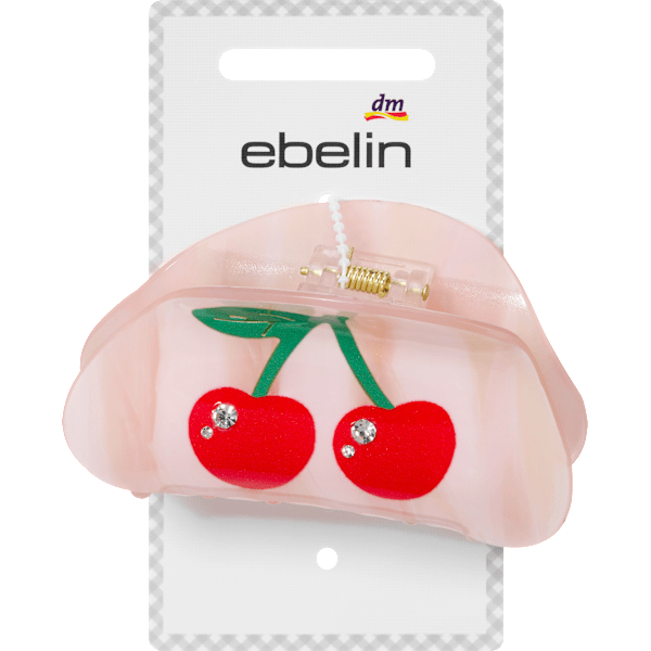Haarklammer Kirsche mit Strass, rosa ebelin